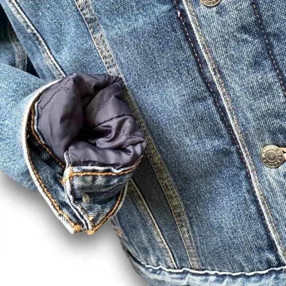 Levi Signature Gold Sherpa Lined Trucker Denim Jean Jacket Men’s size Medium - Picture 7 of 15